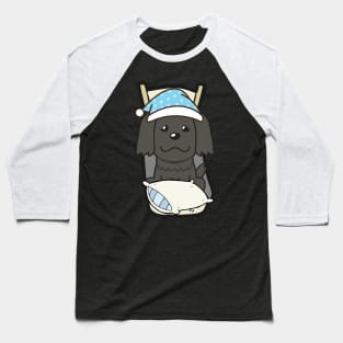 Cute black dog is going to bed Baseball T-Shirt